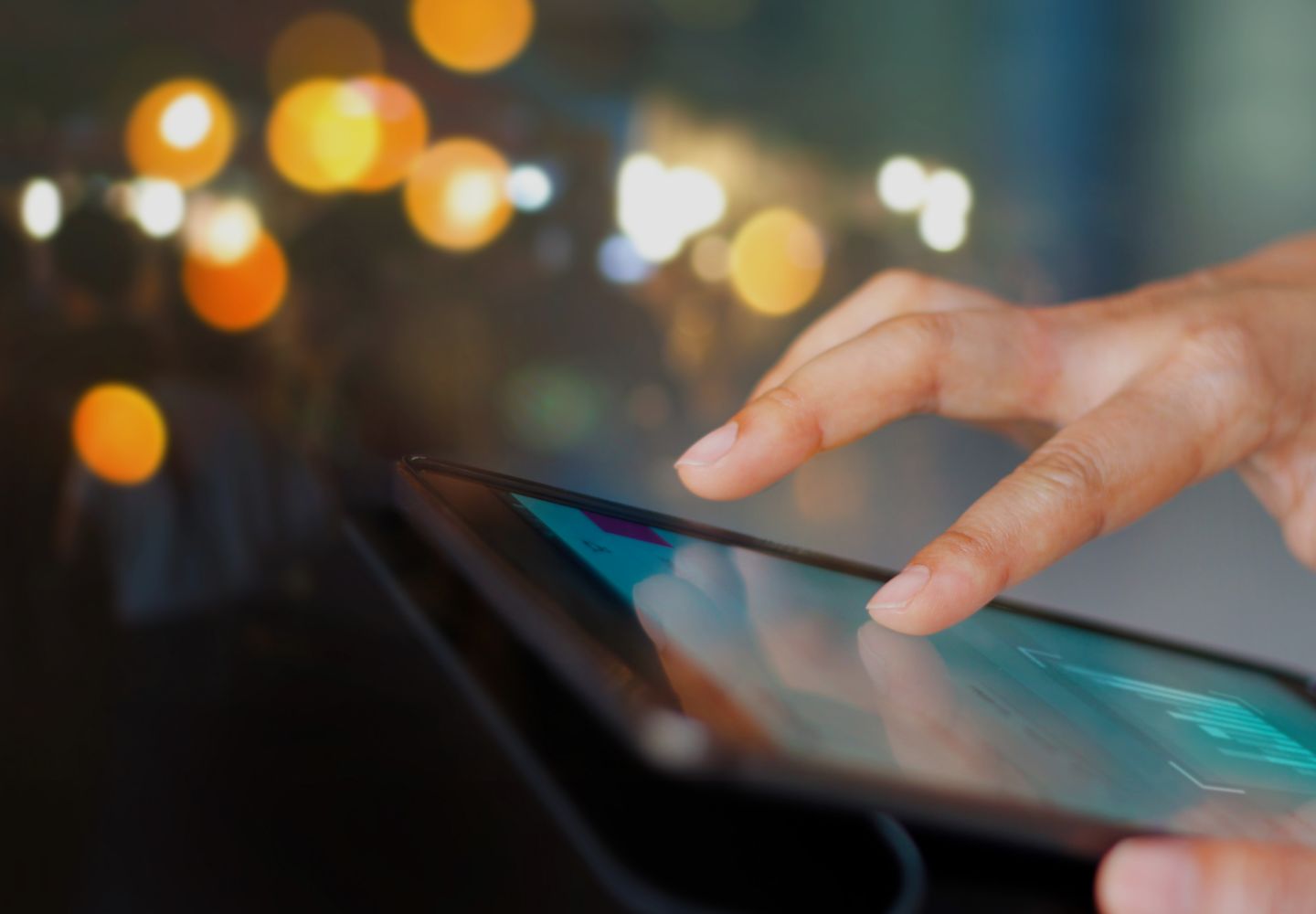 person using a tablet