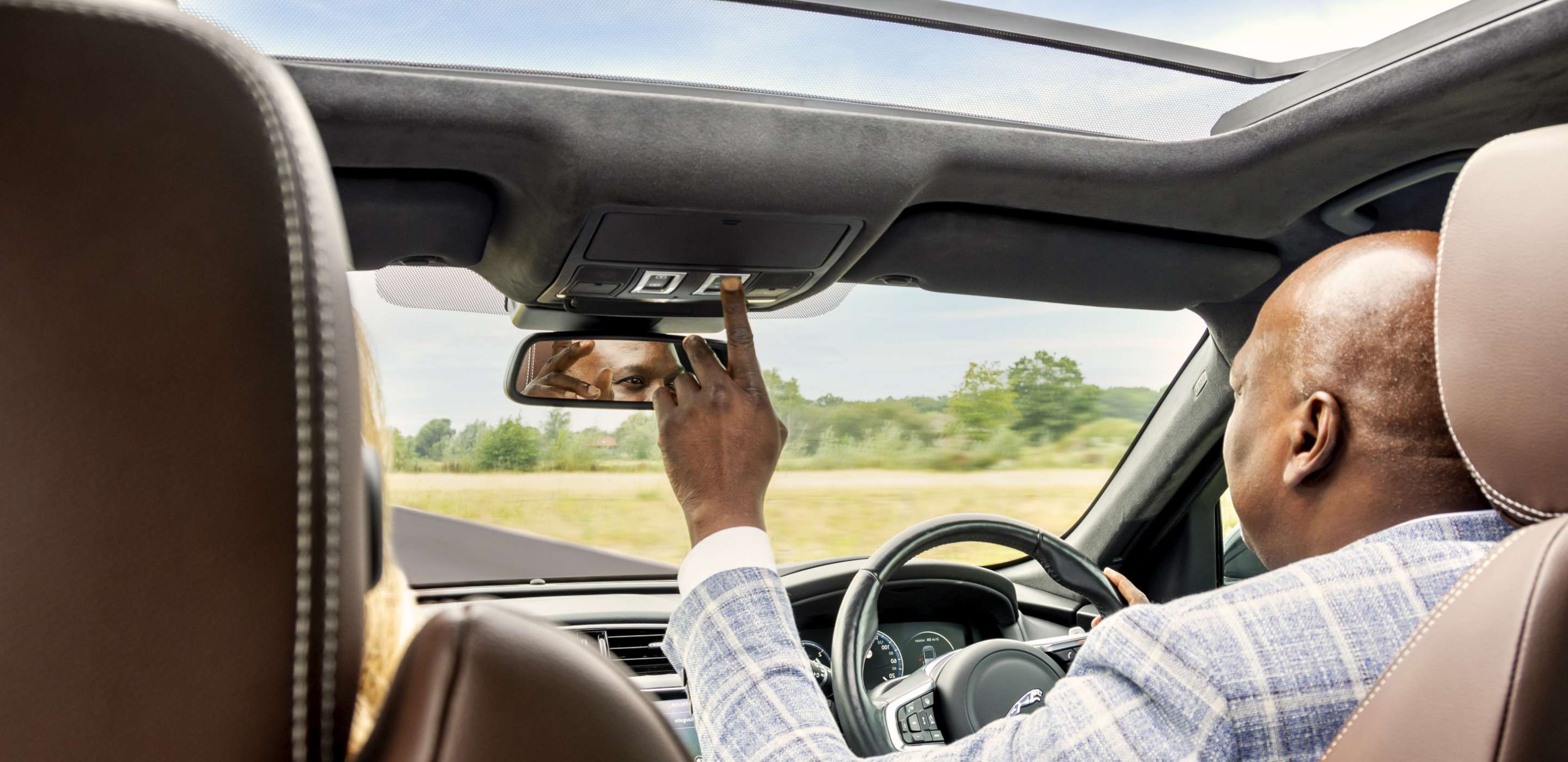 Man driving a car