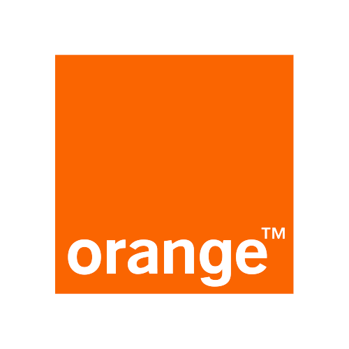 Orangefarbenes Logo