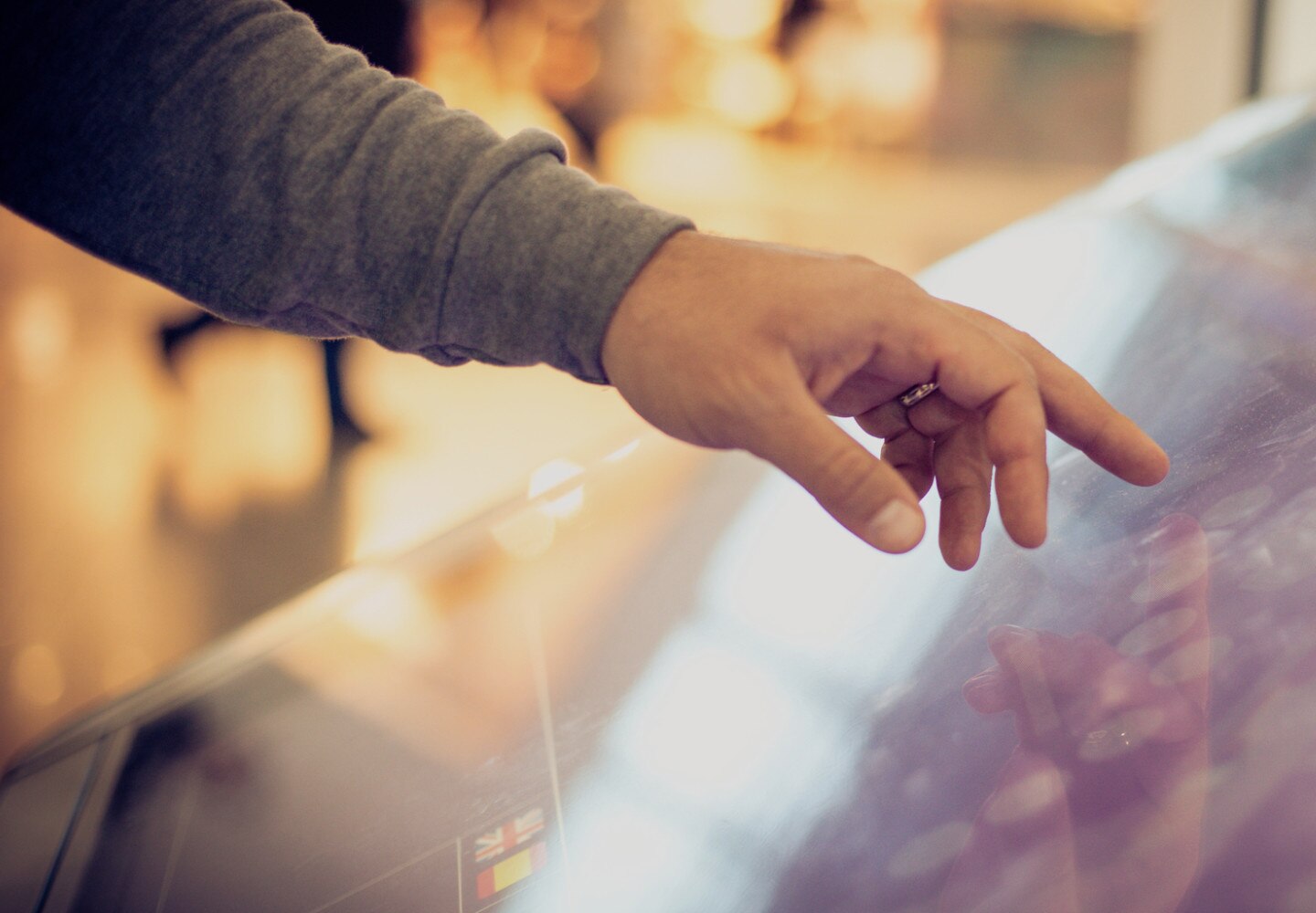 Hand on a touchscreen