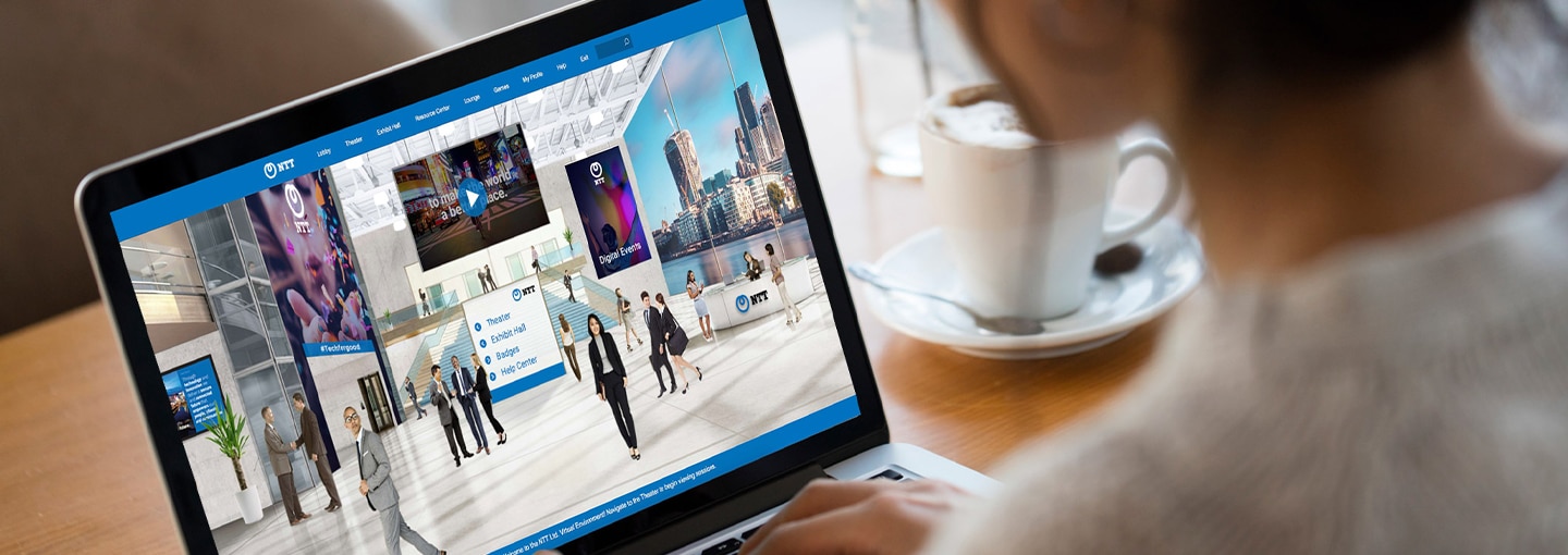 A person attending a virtual event