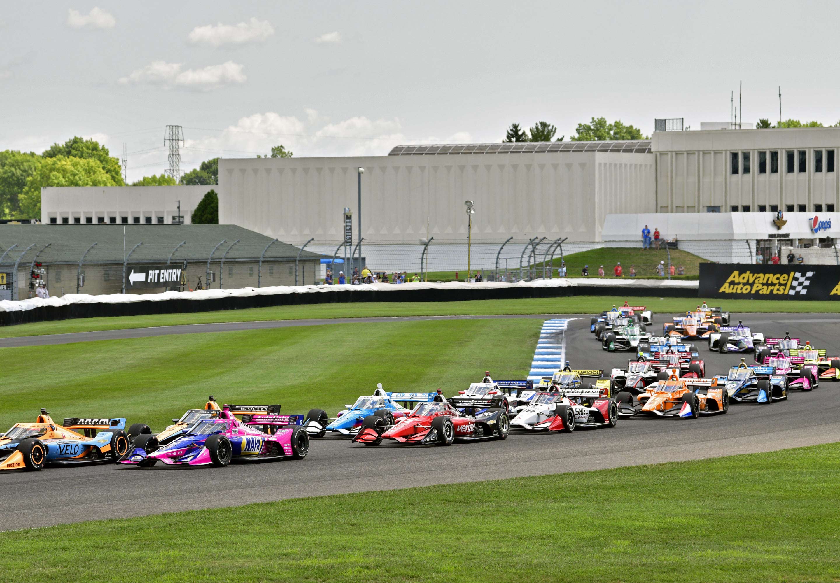 Racing cars on the ground