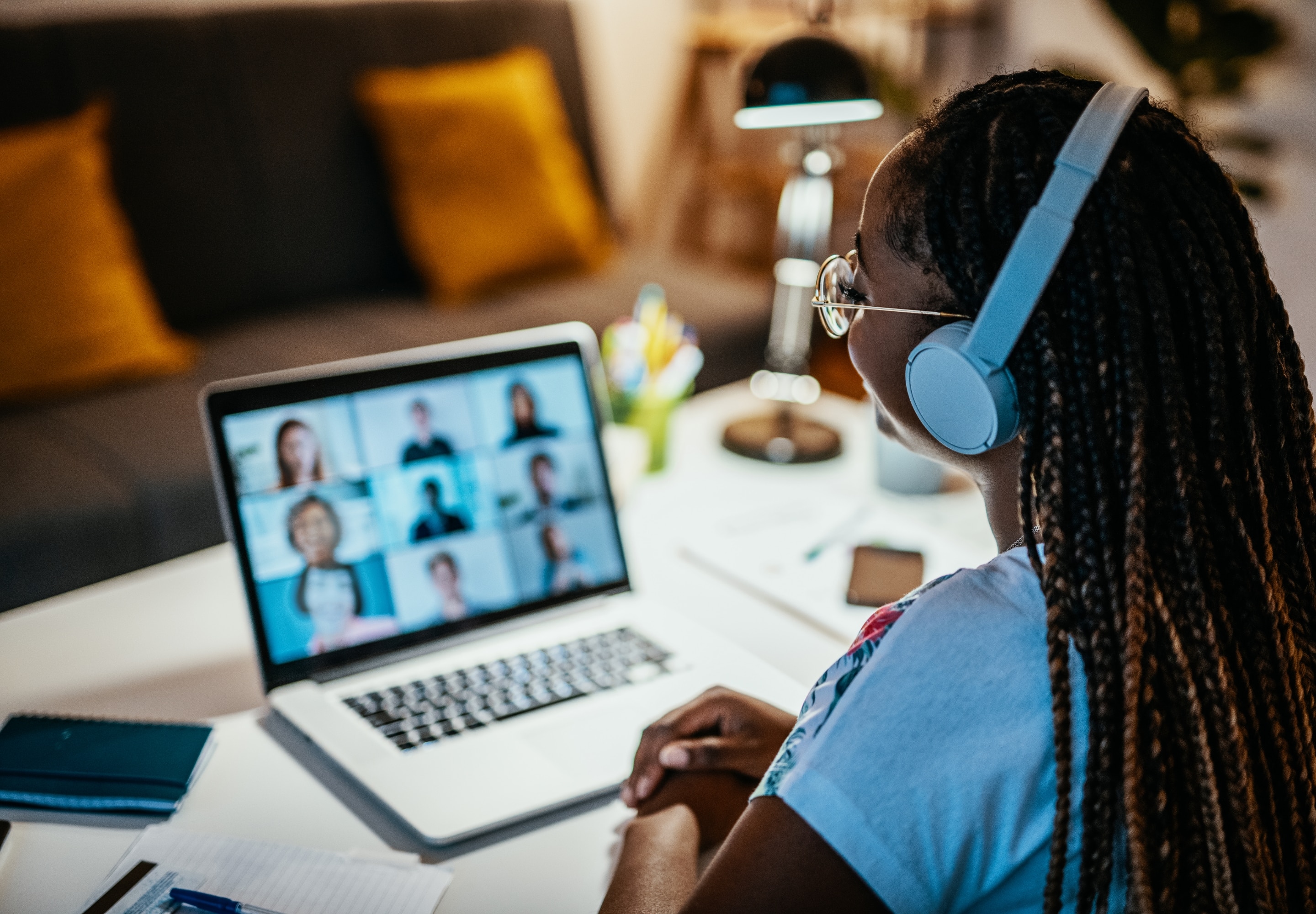 Business professional on a virtual event