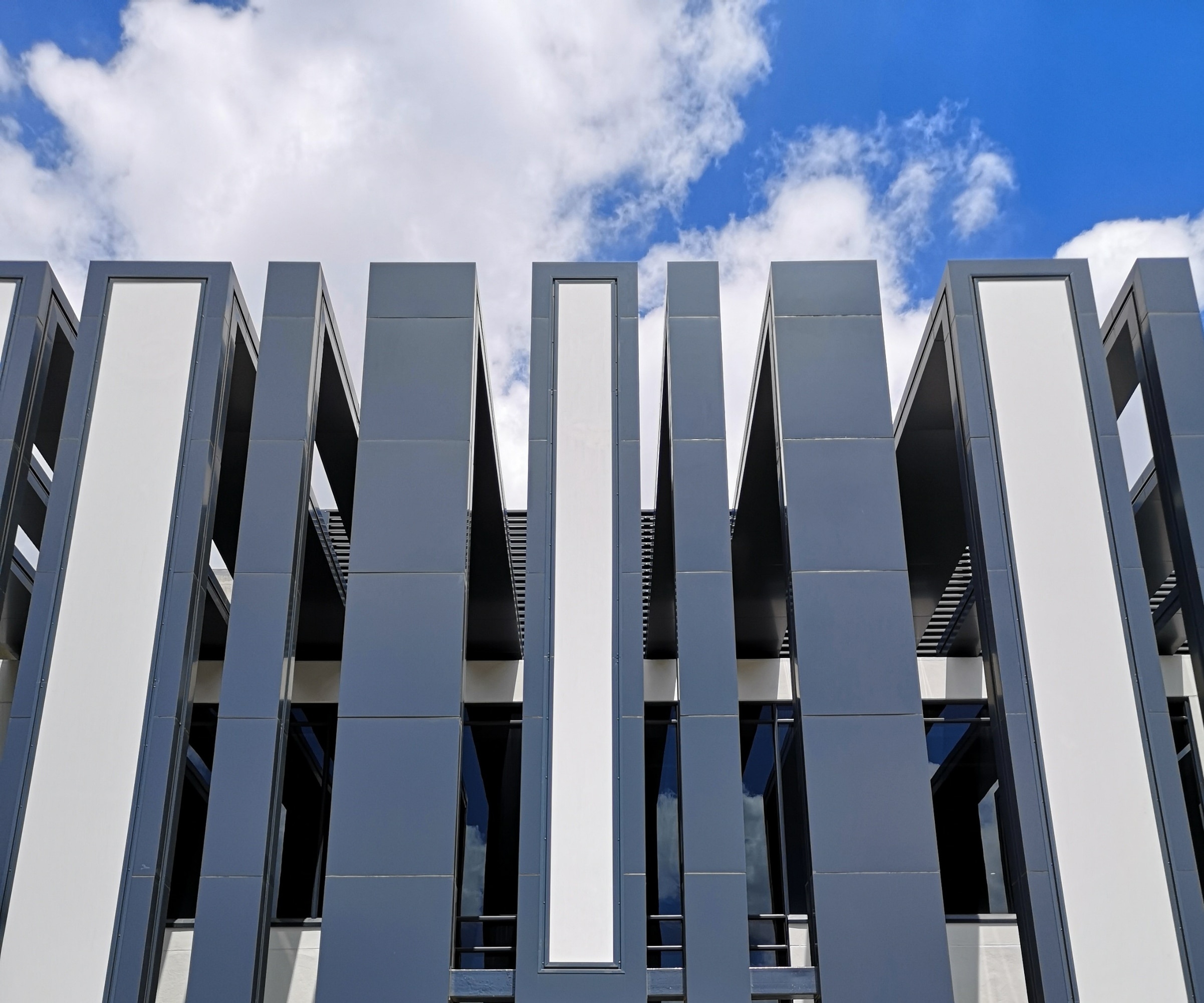 Grey and white building