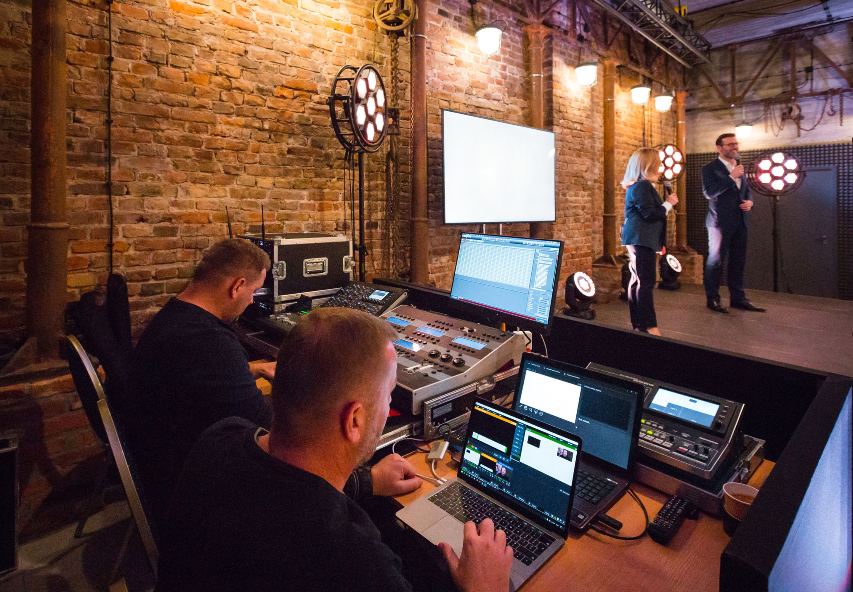 Business professionals in studio