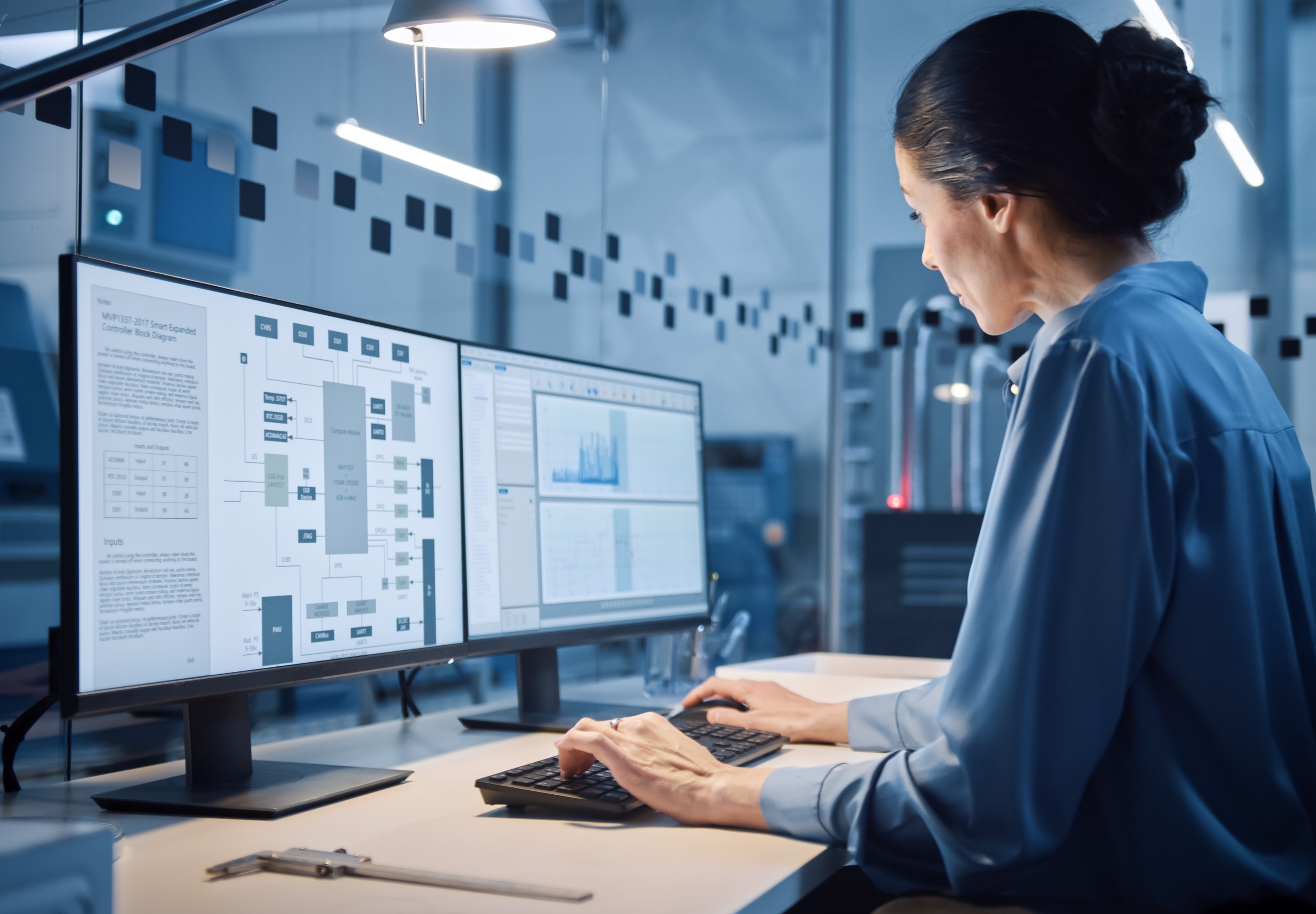 Female working on a computer