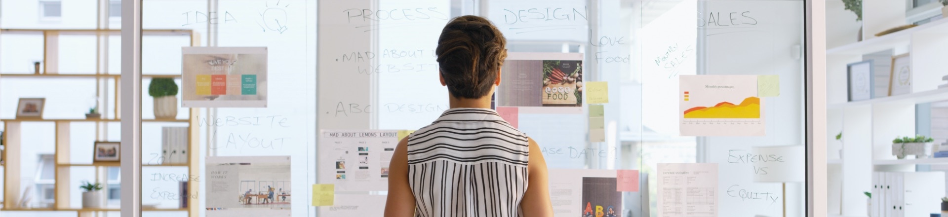 A woman standing in the office