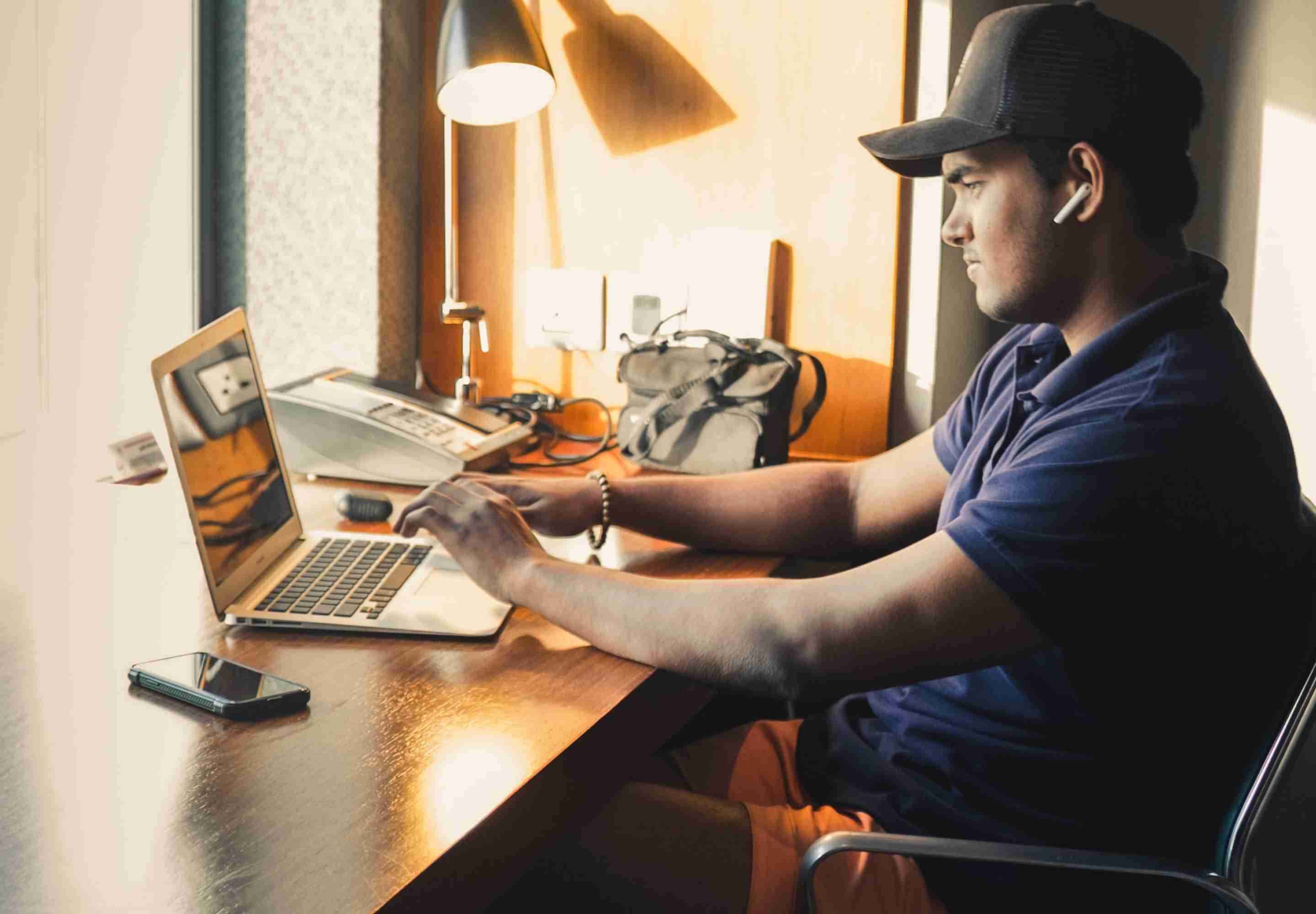 Business professional working from home