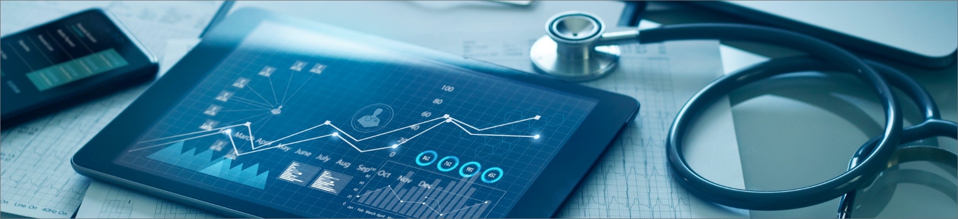 Tablet and stethoscope