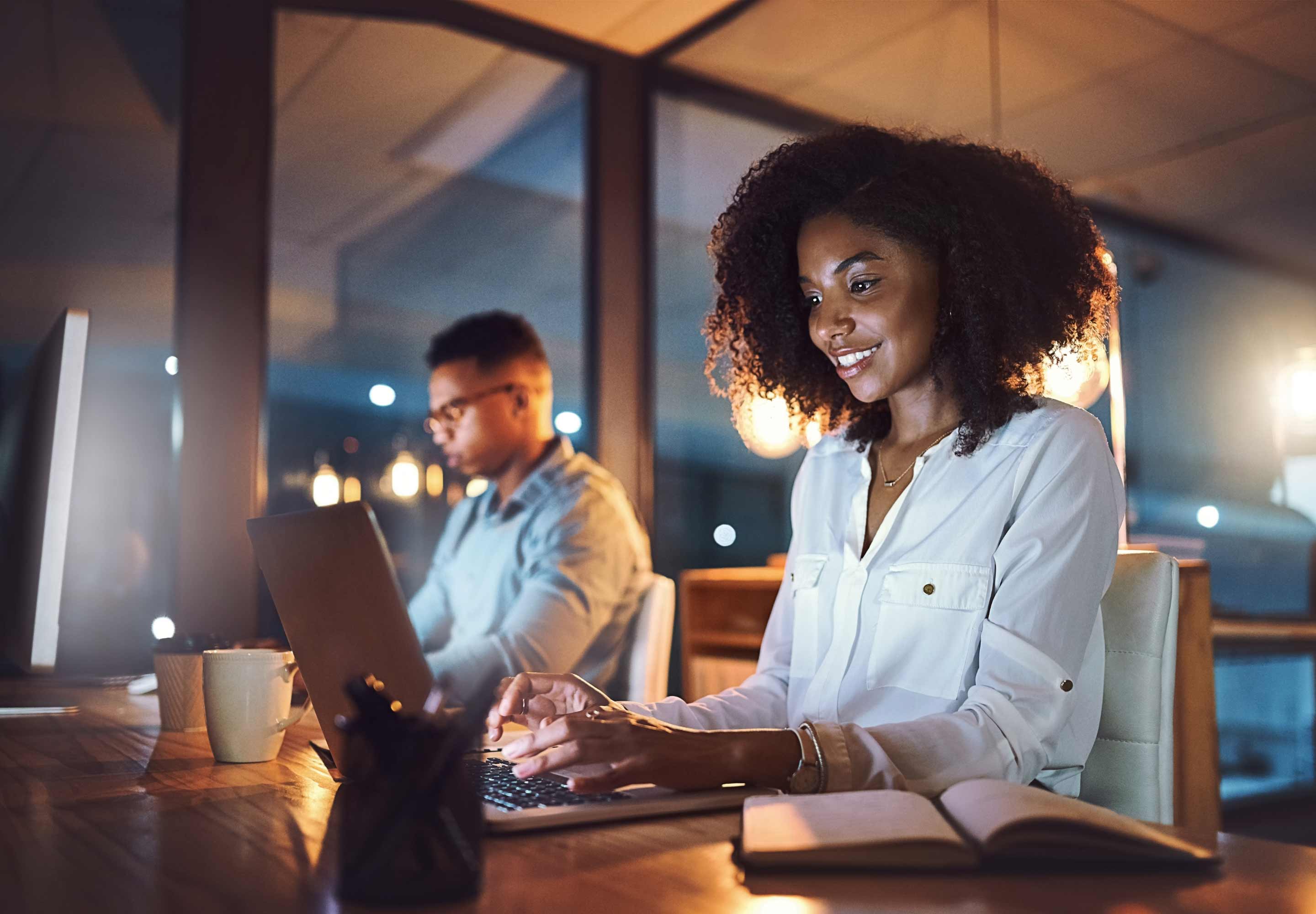 Business professionals working at the office