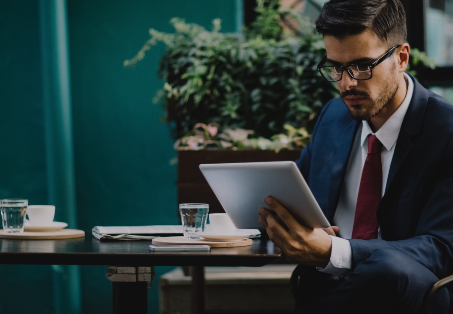 Man holding a tablet