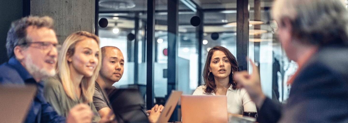 A group of colleagues in a boardroom