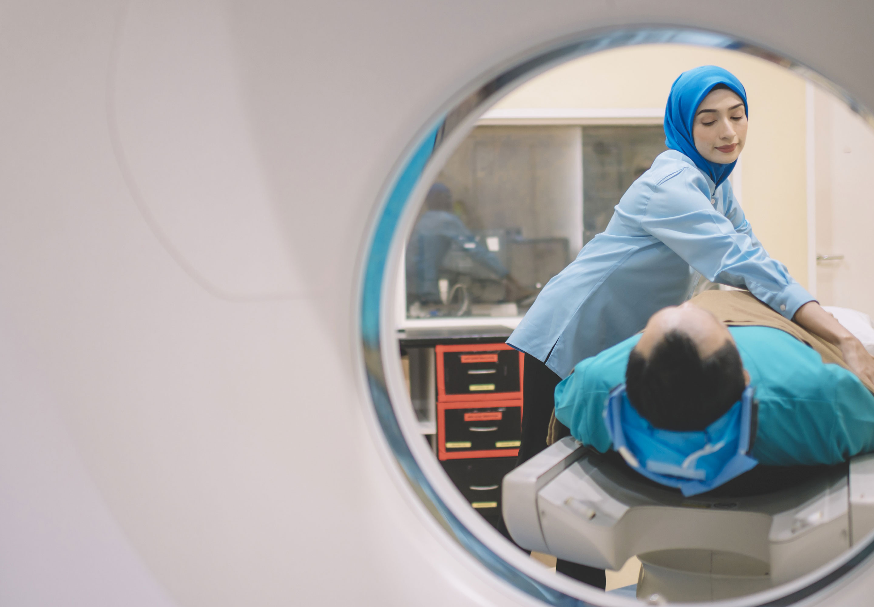 Patient on a hospital bed