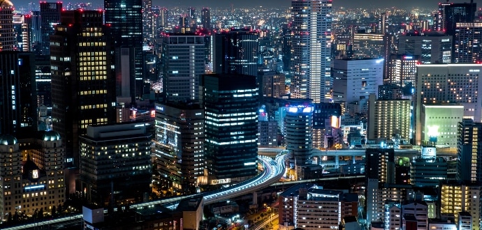 Smart city at night