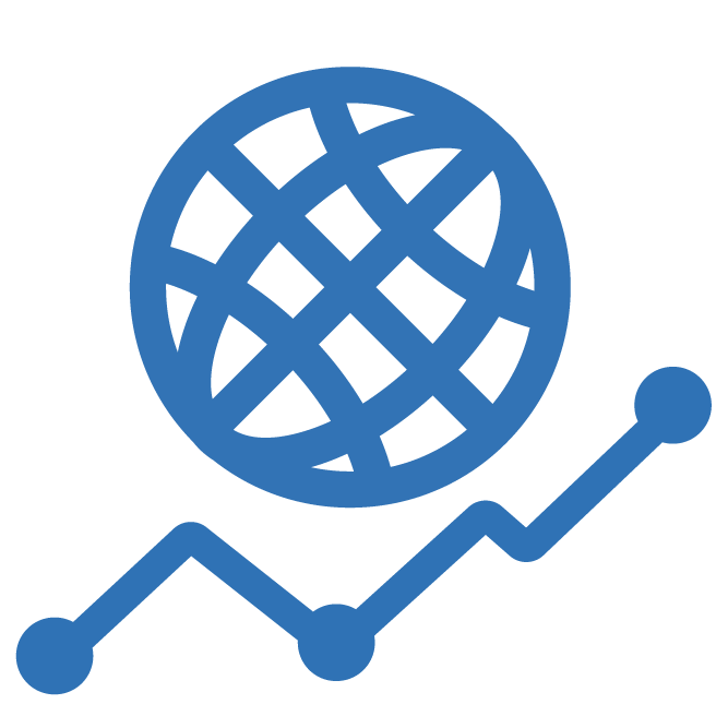 Globe with upward graph