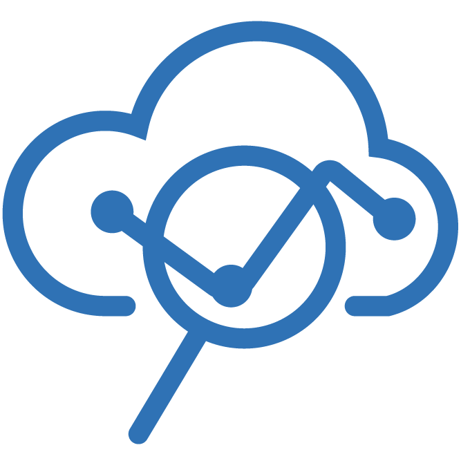 Looking glass over a cloud graph