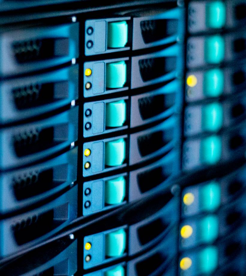 A blue device with small holes