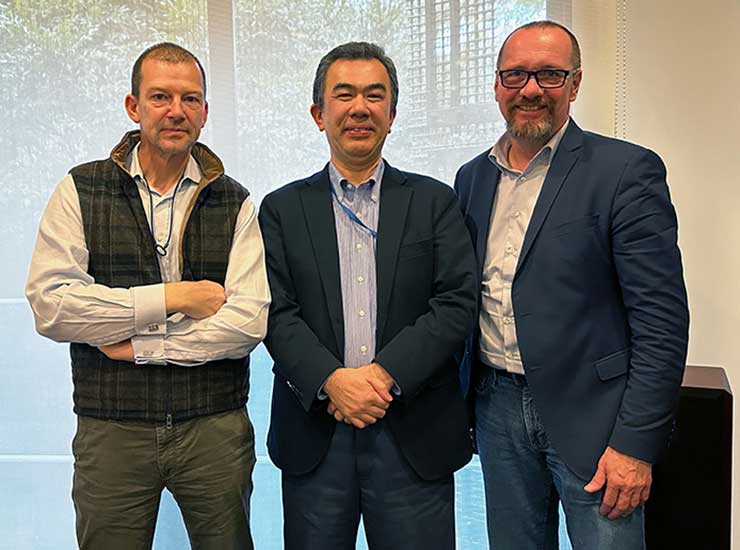 Asai Kohataro-san (Vice President of the Data Society Alliance and Technical Adviser at Mitsubishi Electric, Corporate R&D) with Ralf Hustadt of Luxinnovation and Michael Mossal of NTT DATA