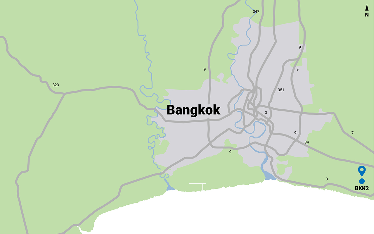 Karte der Rechenzentren Thailands