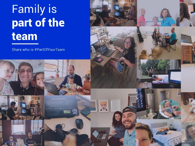 Collage showing family is part of the team 