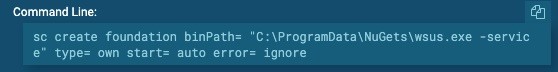 Command line with code text