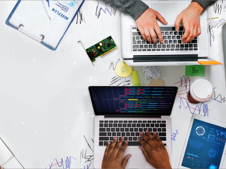 Team working in a room