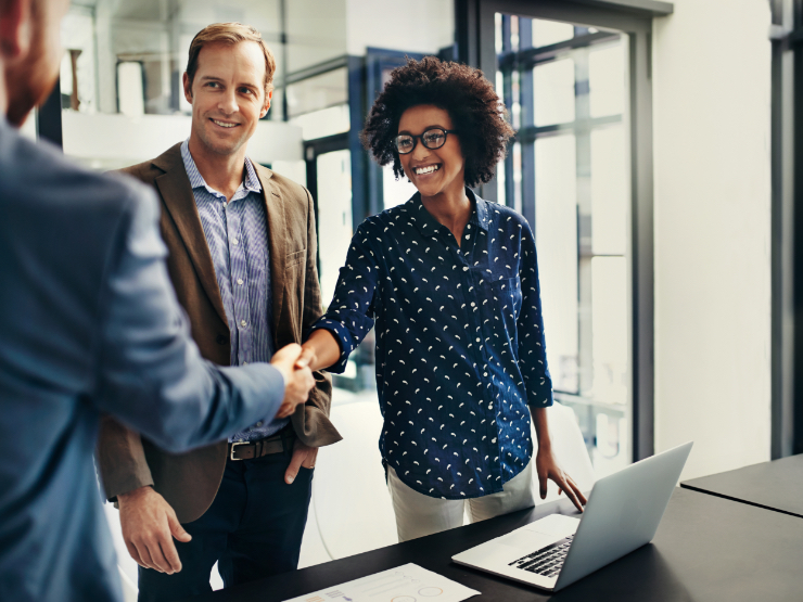 Two people shaking hands