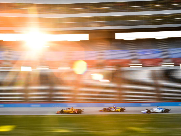 Cars racing at high speed