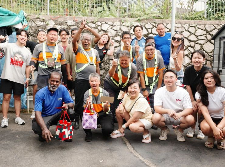NTT DATA’s team in Singapore, with representatives of the Movement for the Intellectually Disabled of Singapore