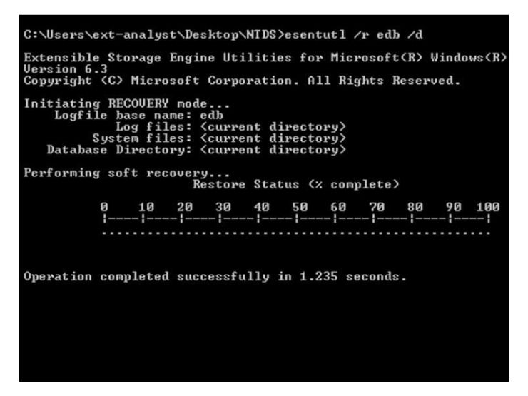   Esentutl database recovery