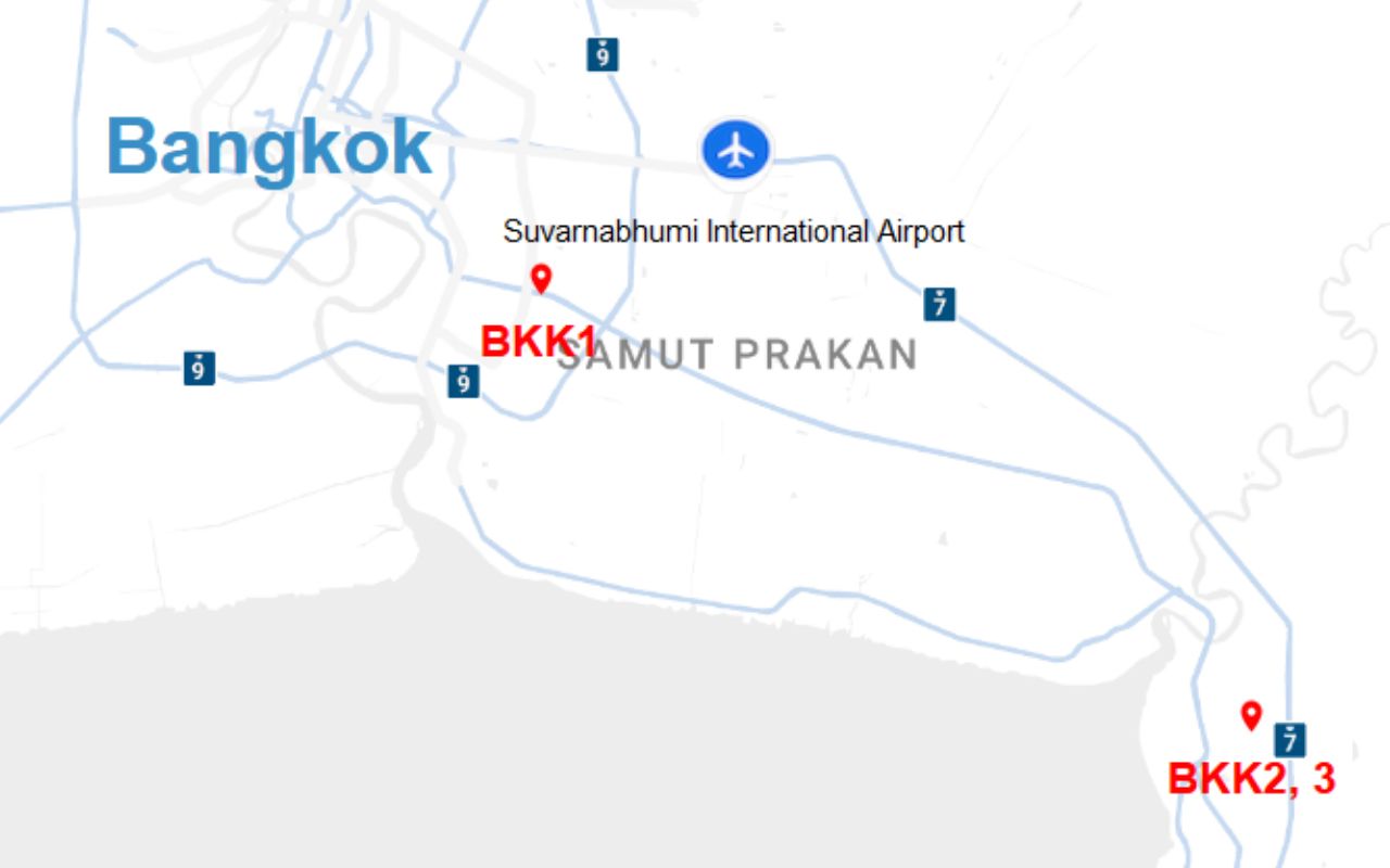 Map of Bankok data centers
