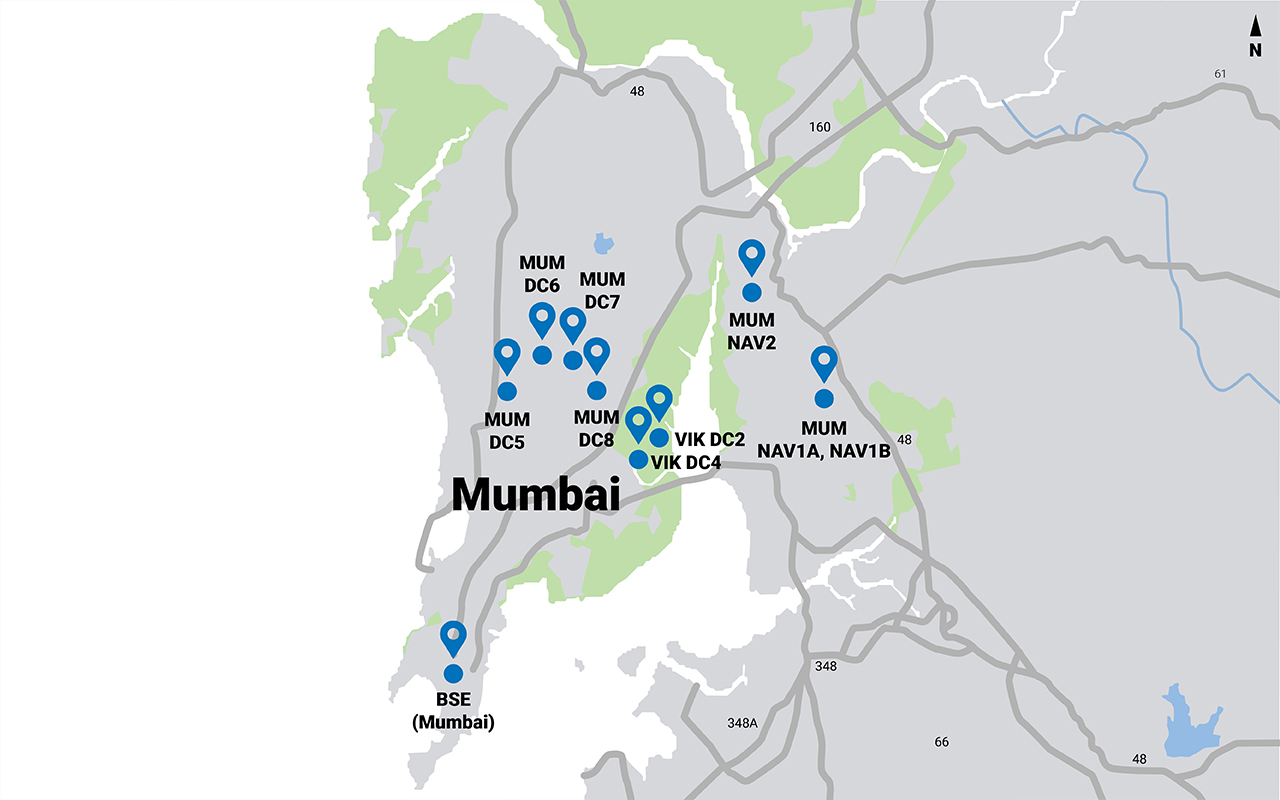 Map of Mumbai data centers