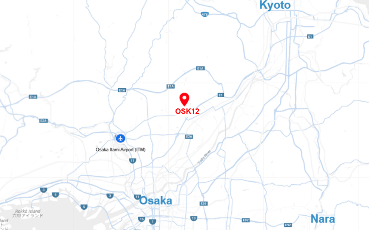 Map of Osaka North 1 Data Center