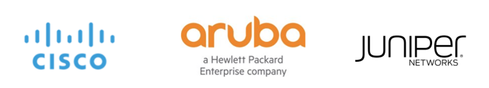 Cisco Aruba Juniper logos